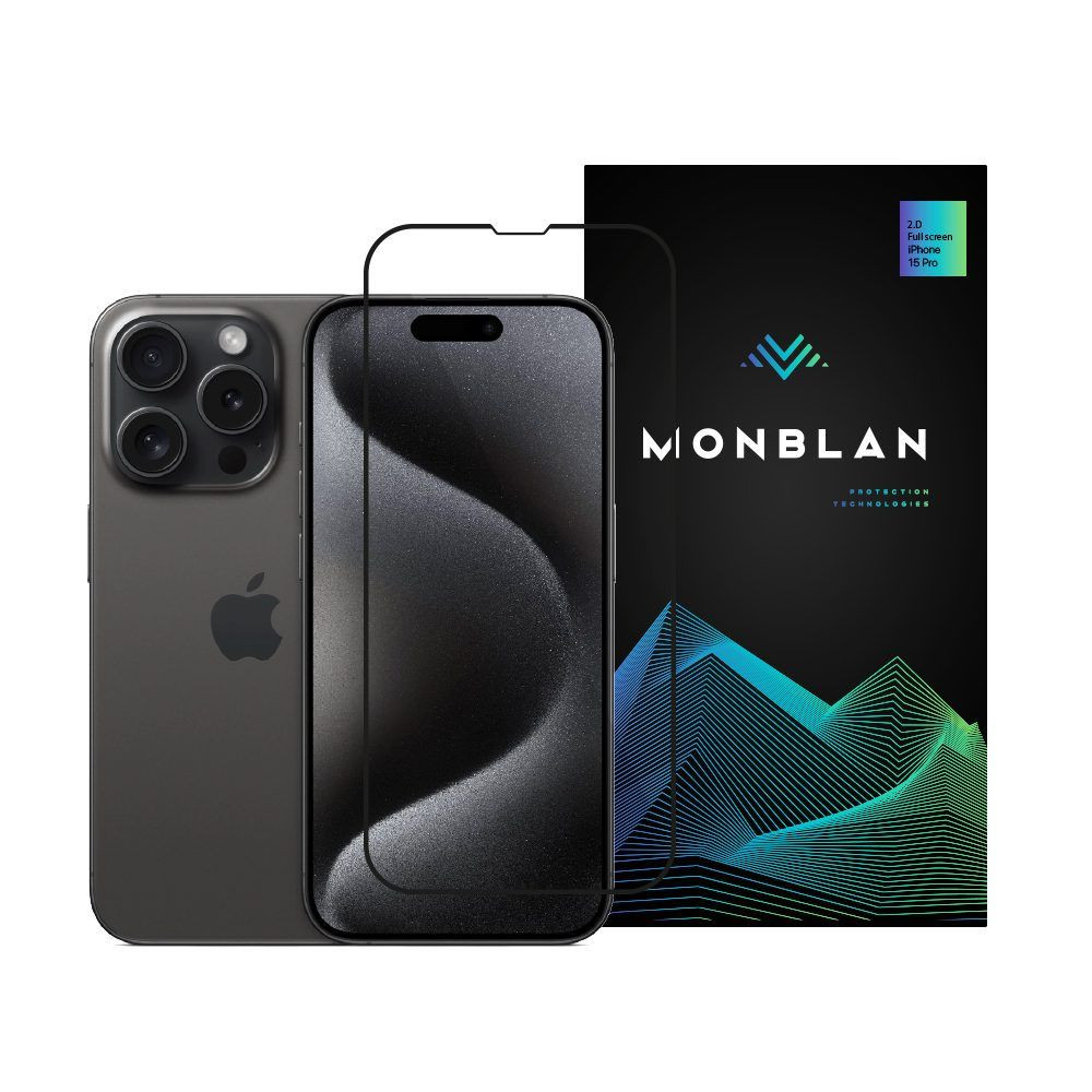Захисне скло Monblan iPhone 15 2.5D Anti Peep 026mm (Dust-Proof) Black