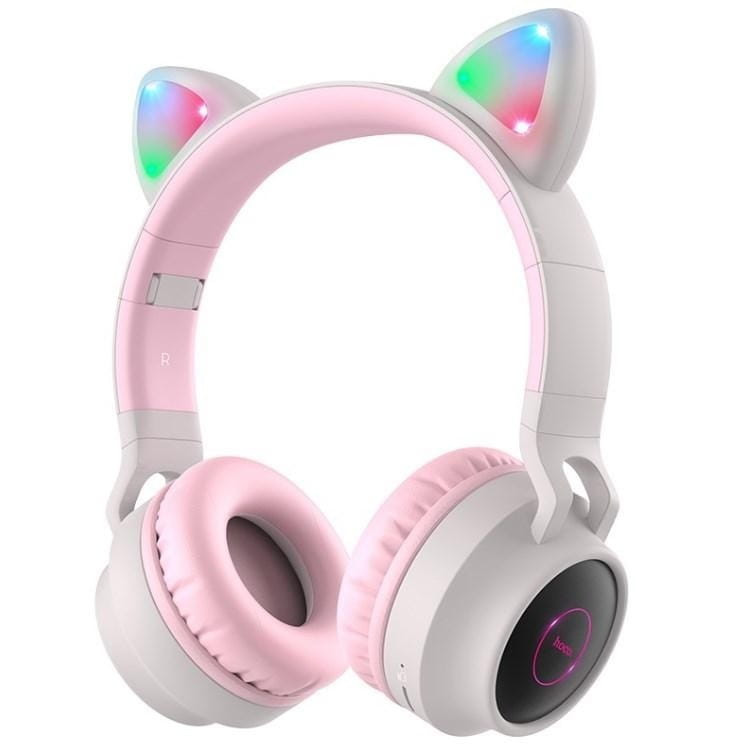 Наушники Hoco W27 Cat Ear Grey/Pink (W27GP)