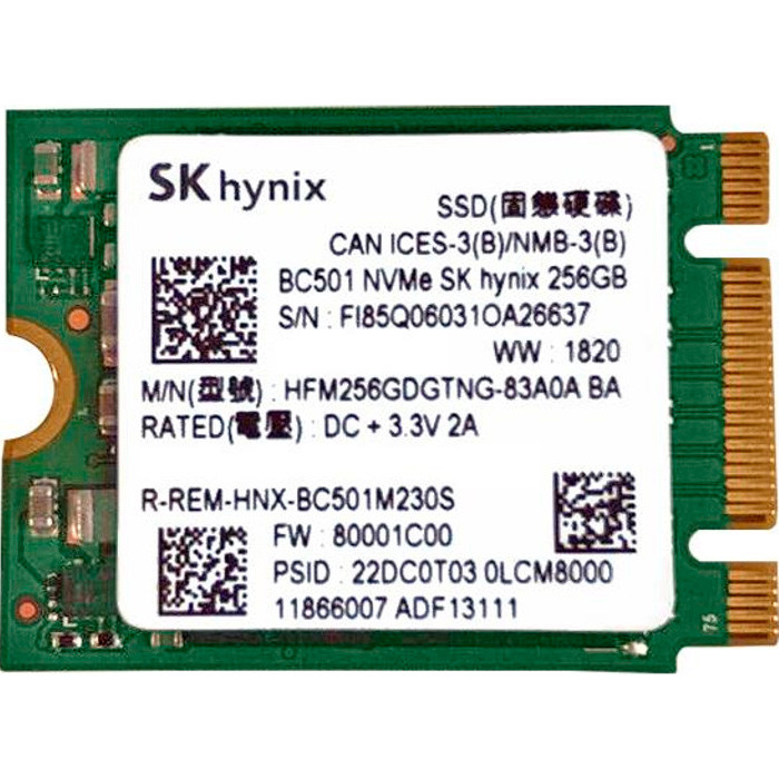 SSD накопитель Hynix 256GB BC501 M.2 2230 NVMe PCIe 3.0 x4 (HFM256GDGTNG-83A0A)