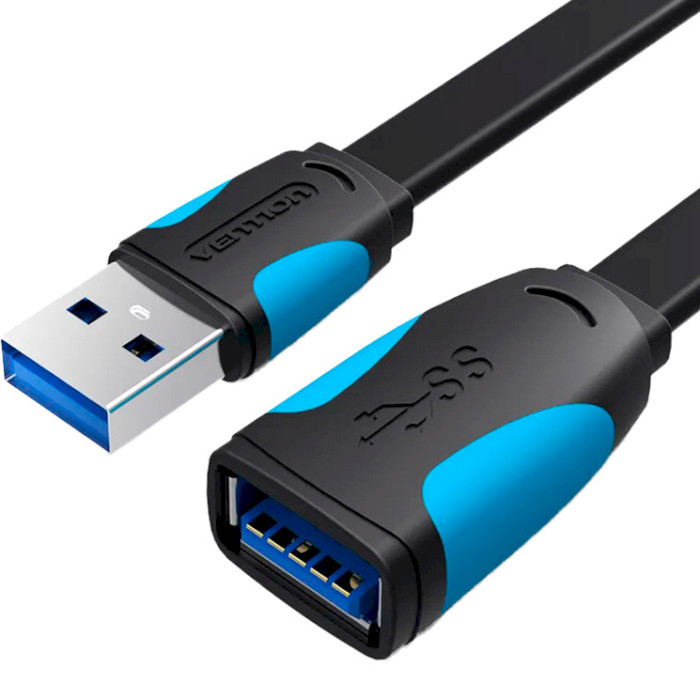 Сетевой фильтр Vention Flat USB-USB 2 m Black (VAS-A13-B200)