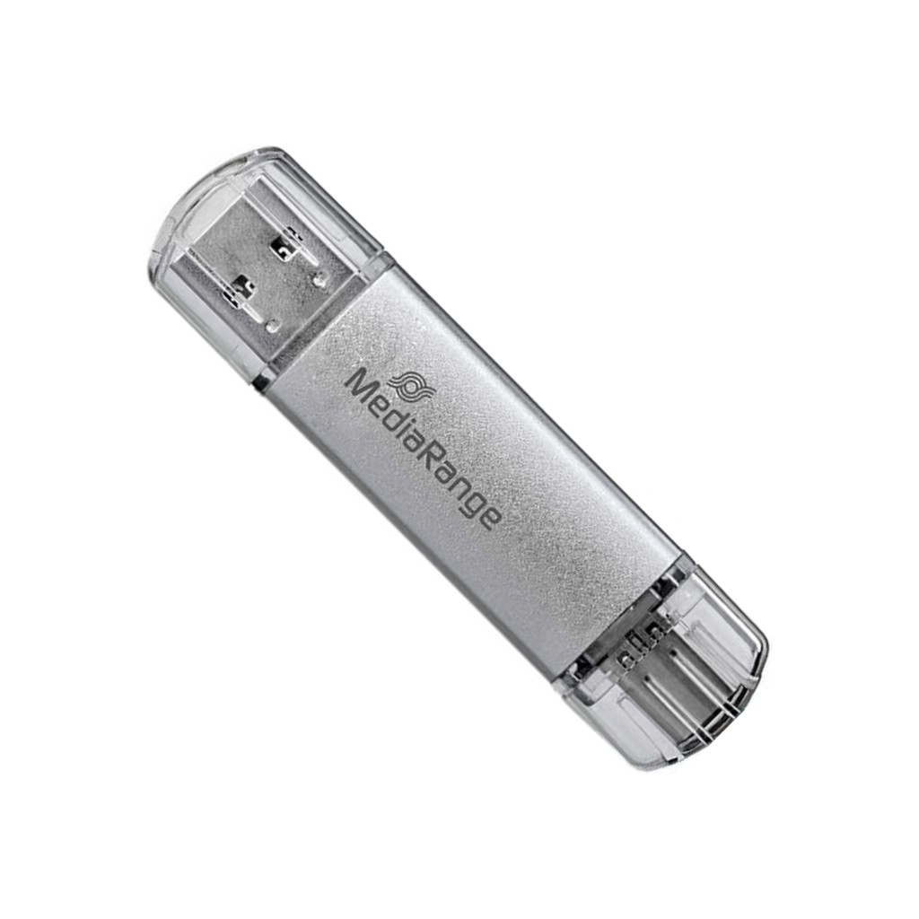 Флеш пам'ять USB MediaRange 128GB Type-C Silver (MR938)