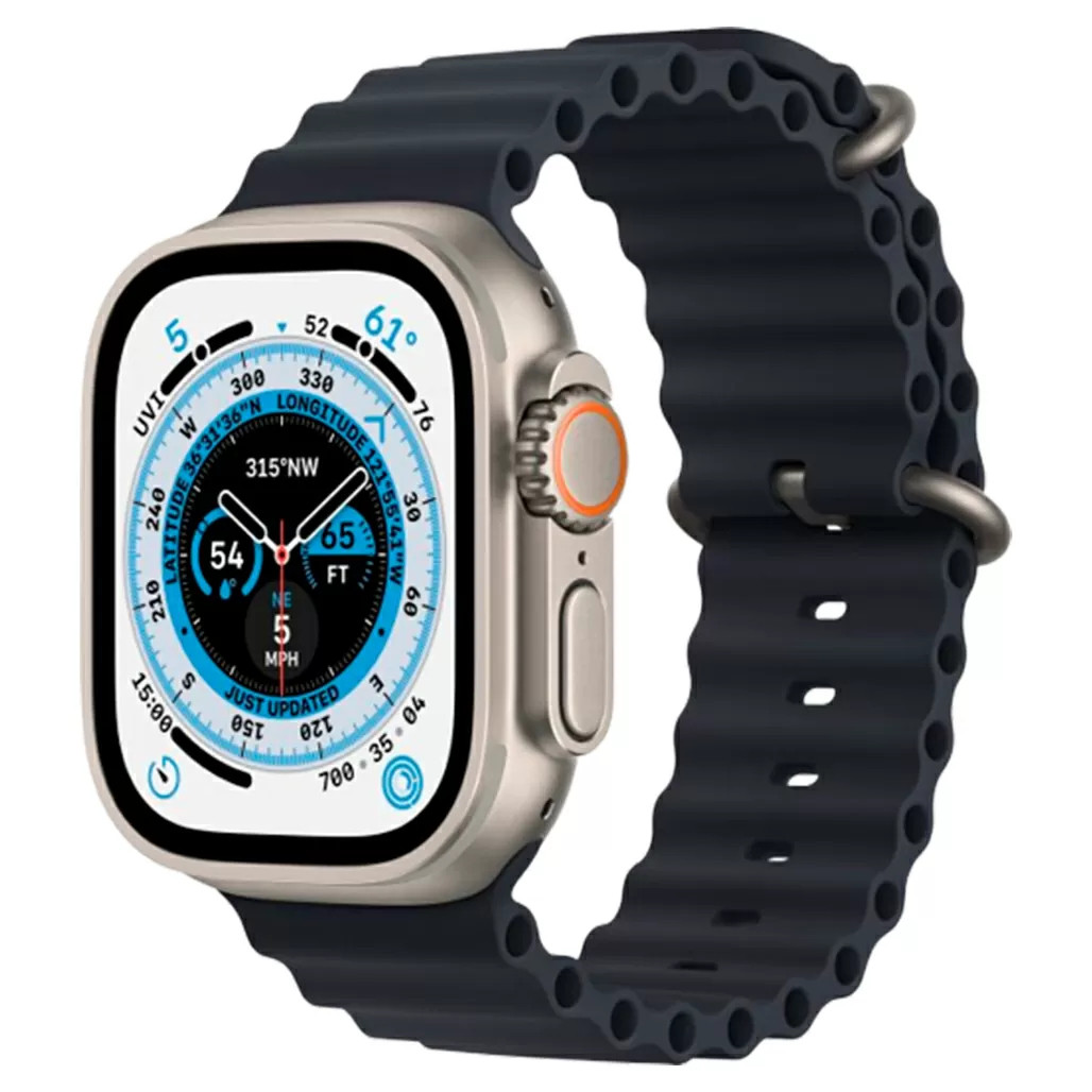 Смарт-годинник Apple Watch Ultra GPS + Cellular 49mm Titanium Case with Midnight Ocean Band (MQET3, MQF63, MQFK3)