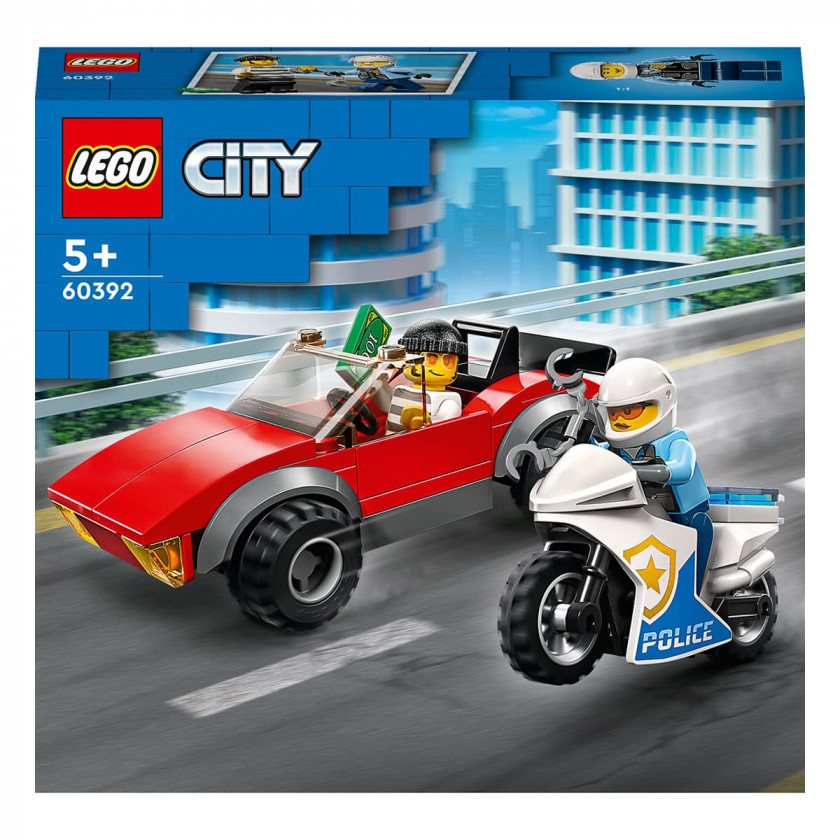 Конструктор LEGO City Преследование автомобиля на полицейском мотоцикле