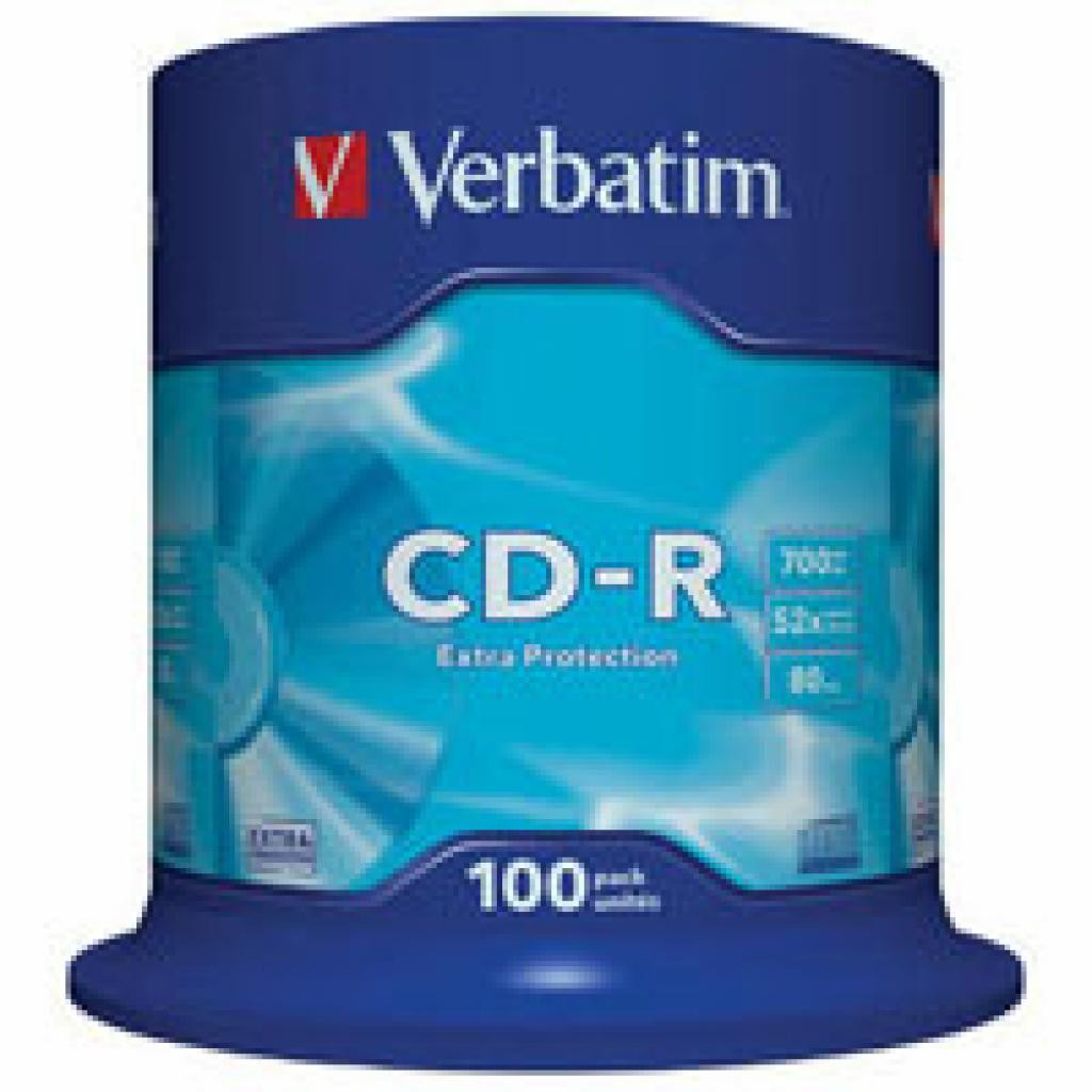 Привод CD DVD CD Verbatim CD-R 700Mb 52x Cake box 100шт Extra (43411)