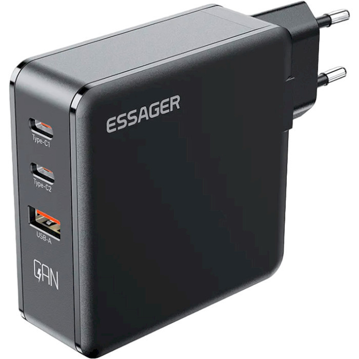 Зарядное устройство ESSAGER Advance 140W GaN Travel Charger 2C+A EU (ECT2CA-ZCB01-Z)