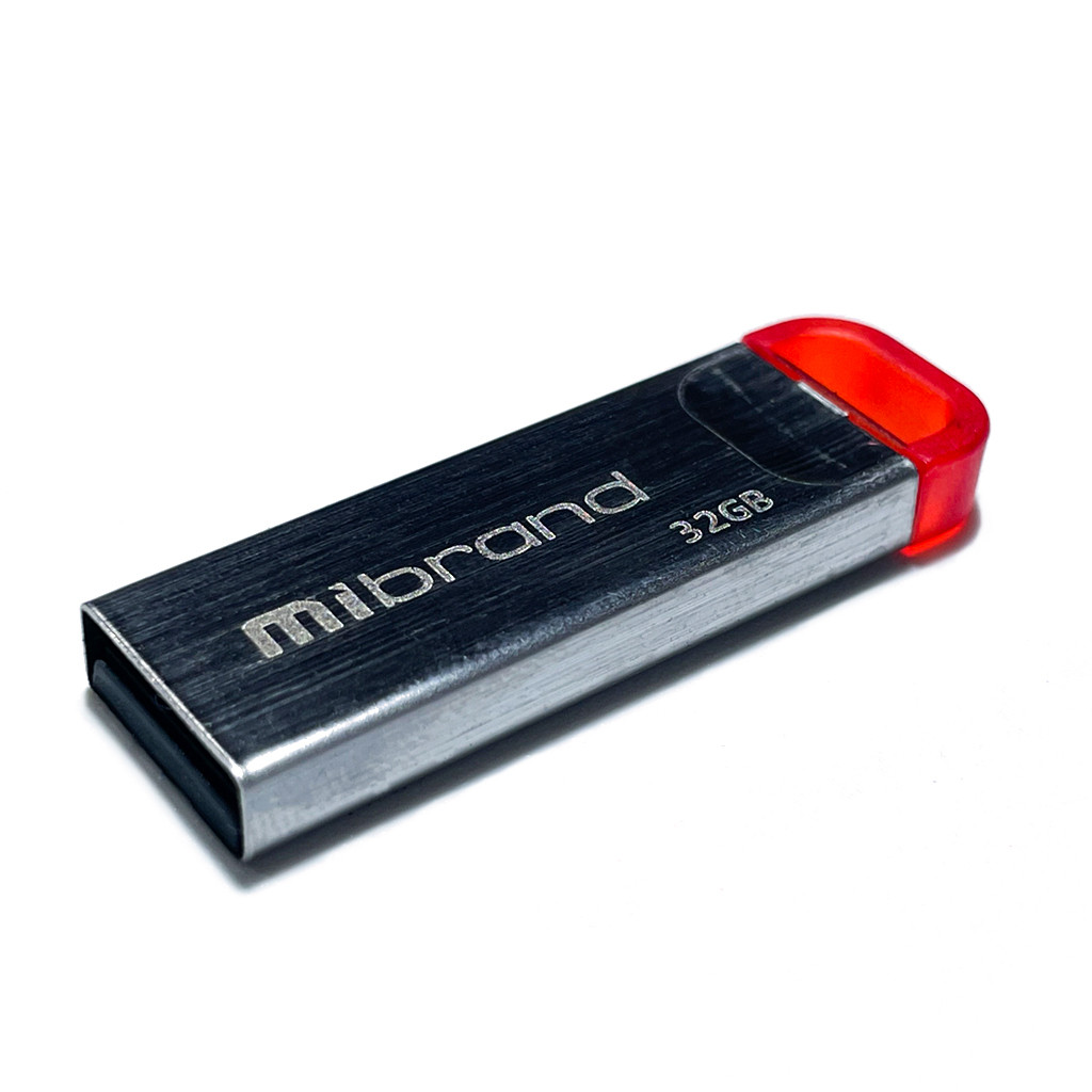 Флеш память USB Mibrand 32GB Falcon Silver-Red USB 2.0 (MI2.0/FA32U7R)