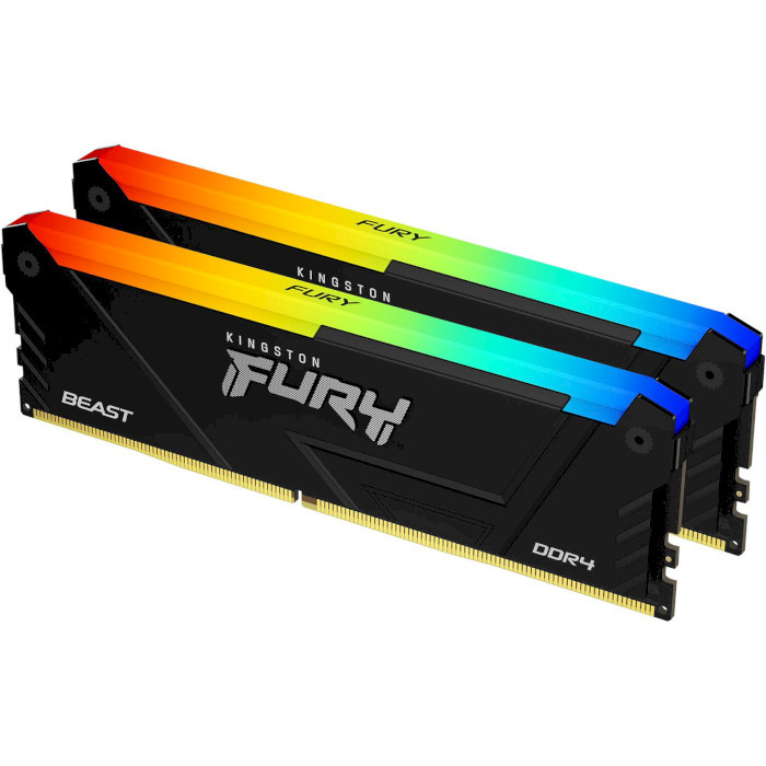 Оперативна пам'ять Kingston Fury (ex.HyperX) DDR4 16GB (2x8GB) 3733 MHz Beast RGB (KF437C19BB2AK2/16)