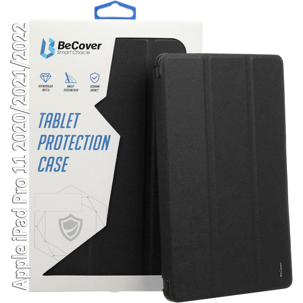 Обложка BeCover Tri Fold Soft TPU Silicone Apple iPad Pro 11 2020/2021/2022 Black (709710)