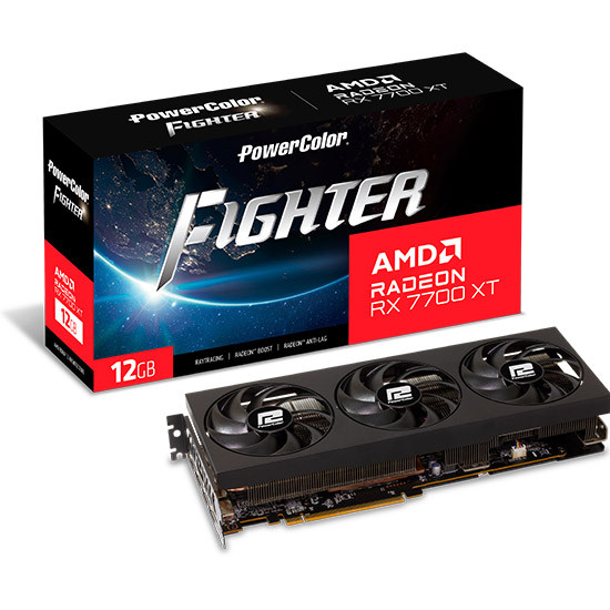 Видеокарта PowerColor AMD Radeon RX 7700 XT 12GB GDDR6 Fighter (RX 7700 XT 12G-F/OC)