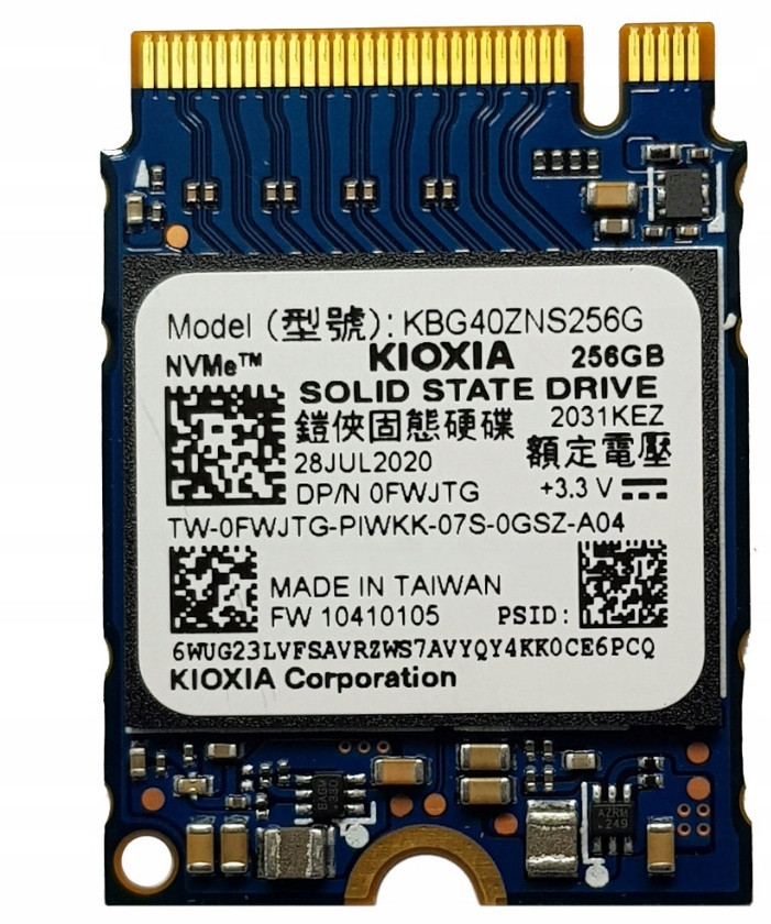 SSD накопичувач Kioxia SSD  256GB BG4 M.2 2230 PCIe 3.0 x4 3D NAND TLC (KBG40ZNS256G_OEM)