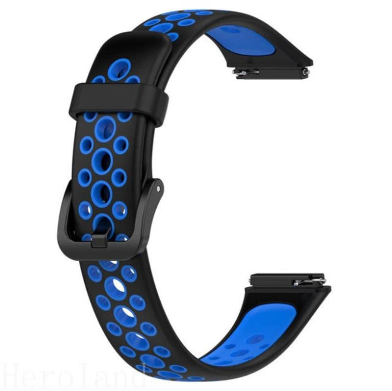 Ремінець BeCover Vents Style for Huawei Band 7/Honor Band 7 Black-Blue (709437)
