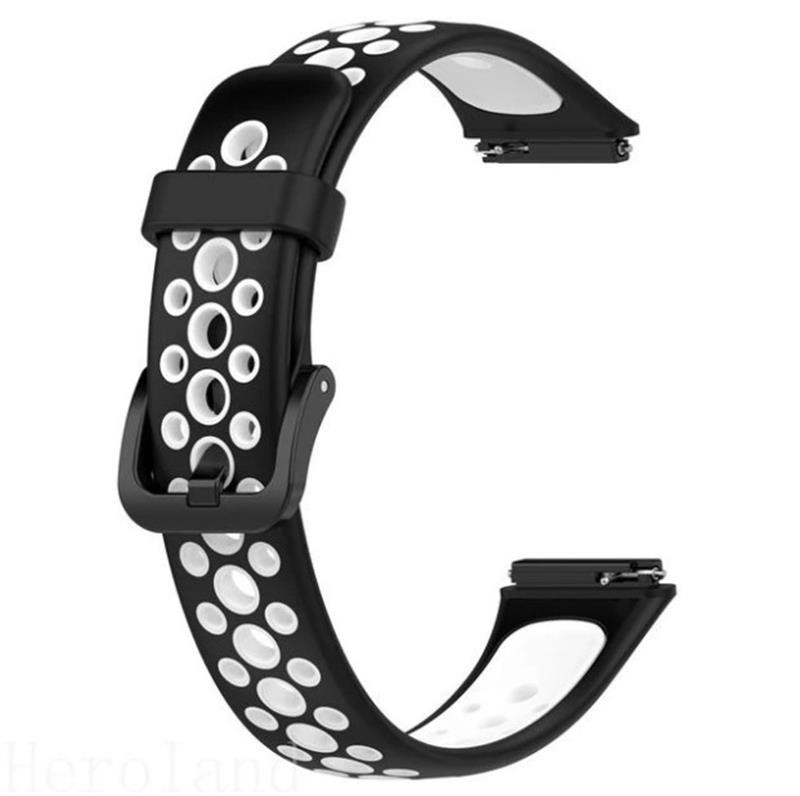 Ремінець BeCover Vents Style for Huawei Band 7/Honor Band 7 Black-White (709439)
