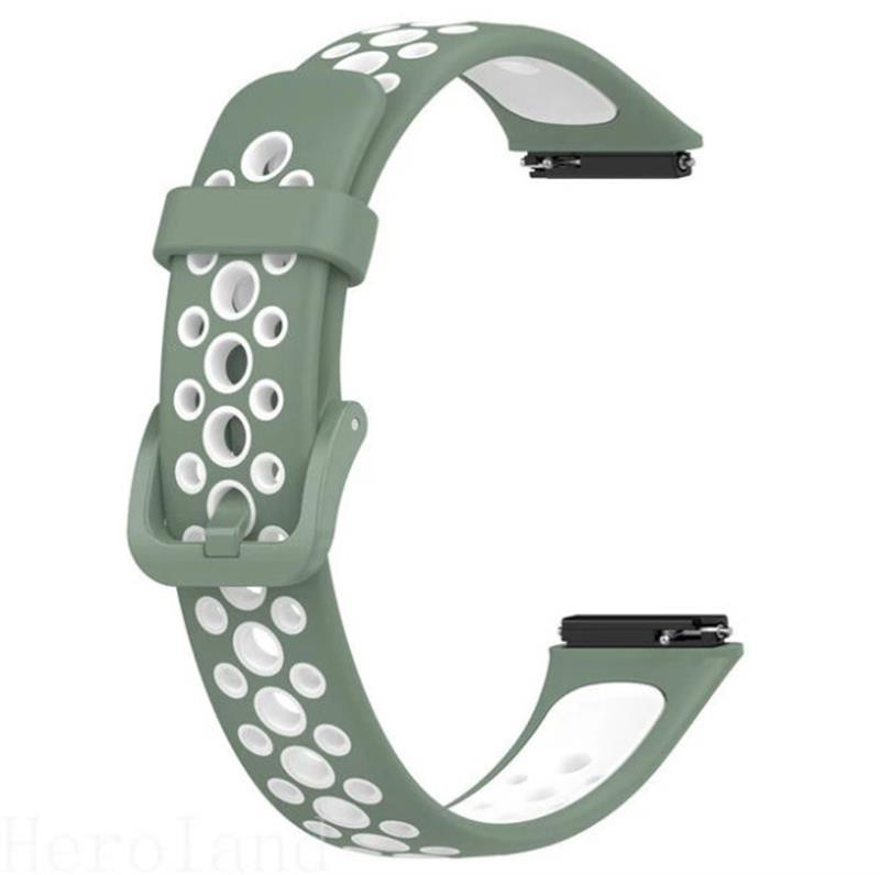 Ремінець BeCover Vents Style for Huawei Band 7/Honor Band 7 Green-White (709443)
