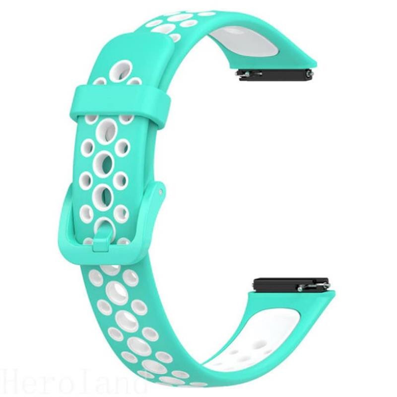 Ремінець BeCover Vents Style for Huawei Band 7/Honor Band 7 Turquoise-White (709444)