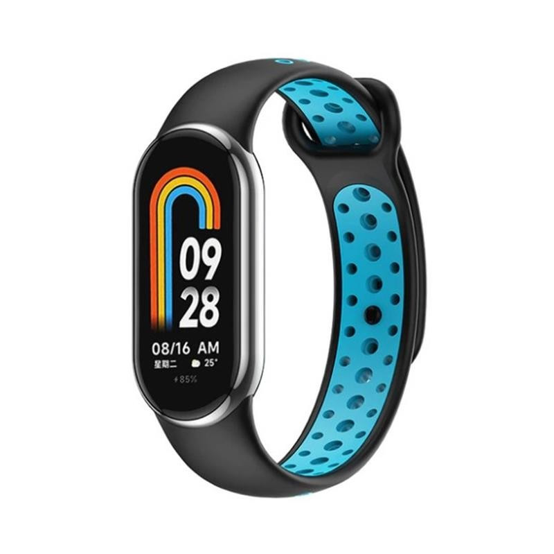 Ремінець BeCover Vents Style for Xiaomi Mi Smart Band 8 Black-Blue (709414)