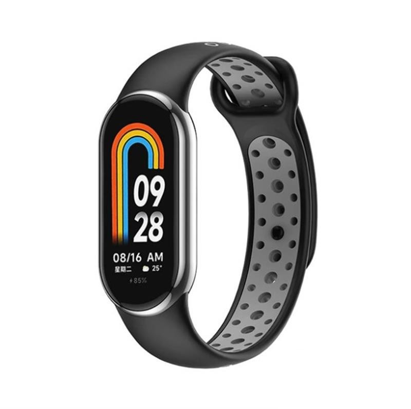 Ремінець BeCover Vents Style for Xiaomi Mi Smart Band 8 Black-Gray (709415)