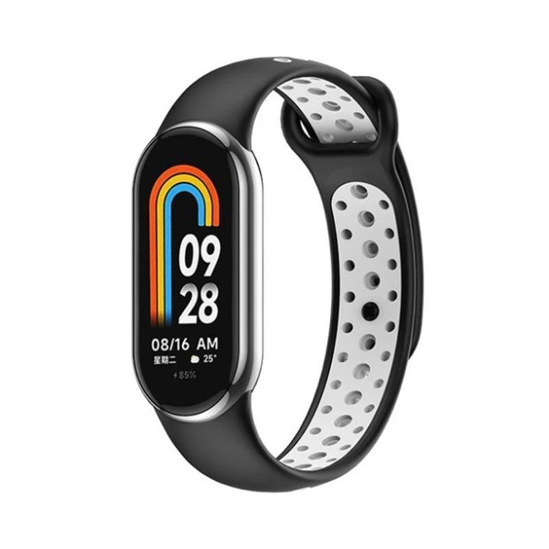 Ремінець BeCover Vents Style for Xiaomi Mi Smart Band 8 Black-White (709417)