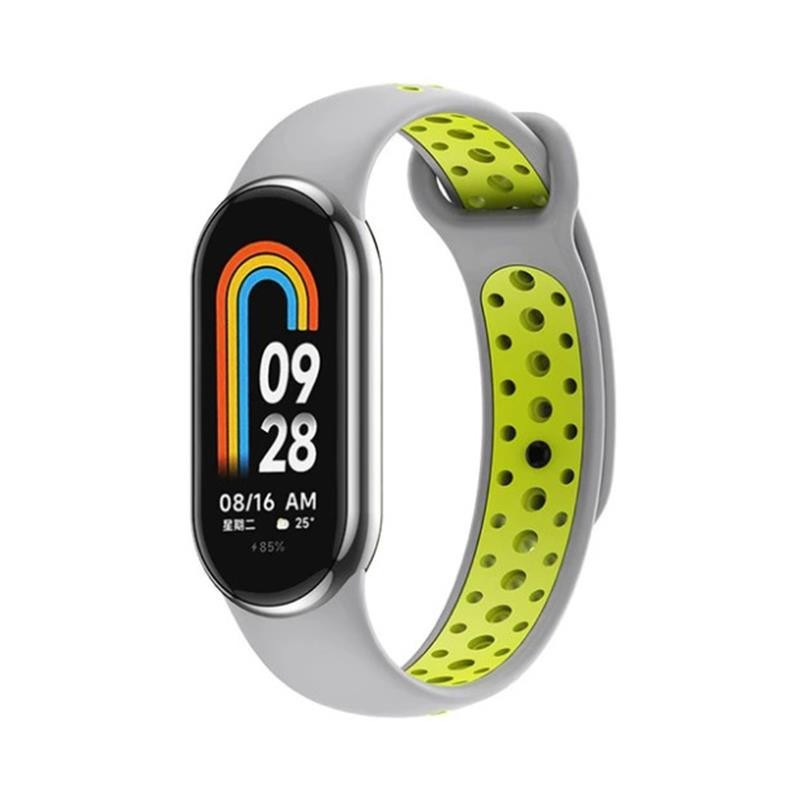 Ремешок для фитнес браслета BeCover Vents Style for Xiaomi Mi Smart Band 8 Gray-Green (709418)