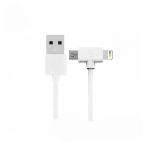Кабель USB WK WDC-008 Axe Lightning/microUSB, 1m White (6970349287292)