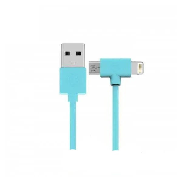 Кабель USB WK WDC-008 Axe Lightning/microUSB, 1m Blue (6970349287308)
