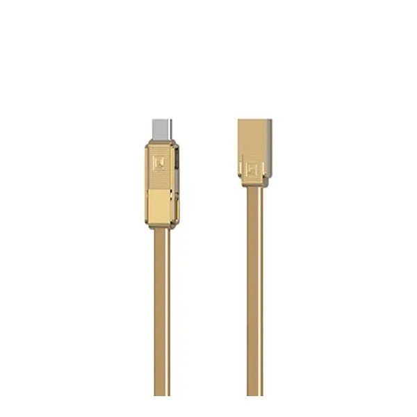 Кабель USB Remax RC-070th Gplex Lightning/microUSB/Type-C, 1m Gold (6954851267201)