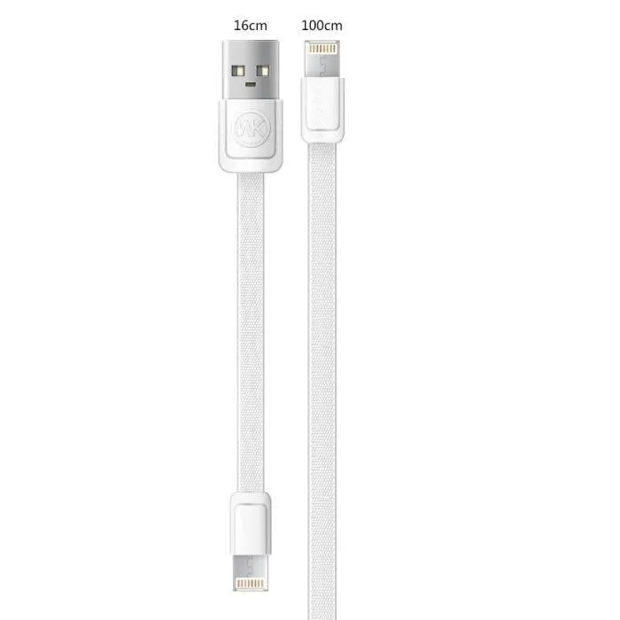 Кабель USB WK WDC-009 M&S Lightning/microUSB, 1m White (2000700000063)