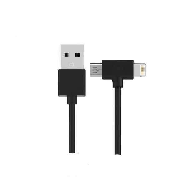 Кабель USB WK WDC-008 Axe Lightning/microUSB, 1m Black (6970349287285)