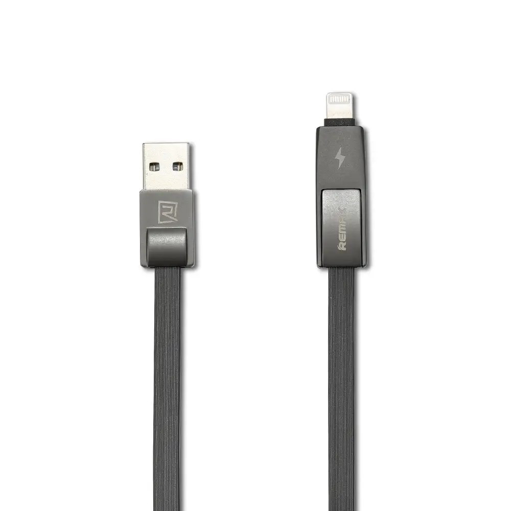 Кабель USB Remax RC-042t Strive Lightning/microUSB, 1m Black (6954851272939)
