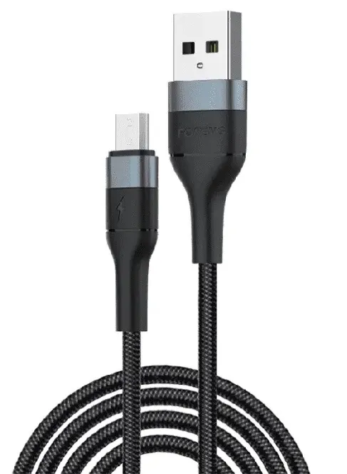 Кабель USB Foneng X51 1M Spiral Braided Cable USB - microUSB 3A 1m Black (X51-CA-MU)