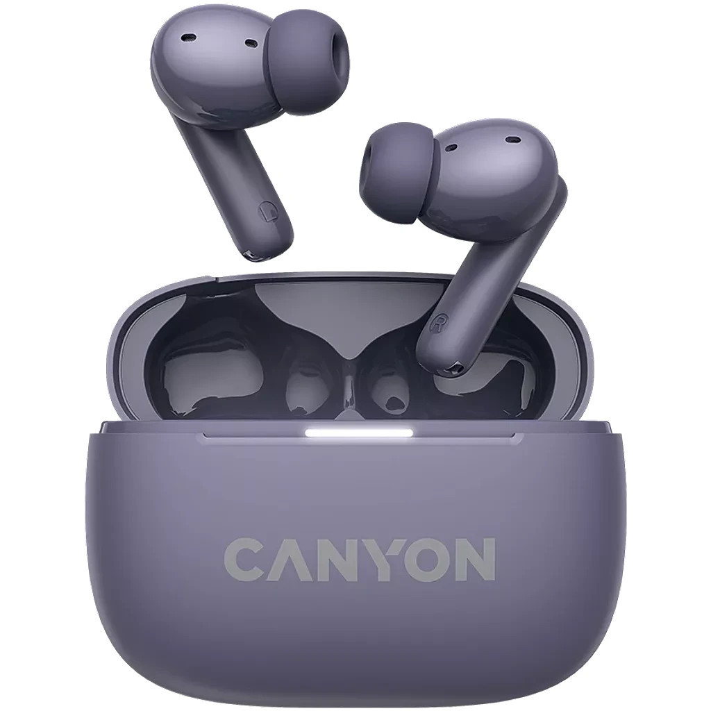 Bluetooth гарнітура Canyon OnGo TWS-10 ANC ENC Purple (CNS-TWS10PL)