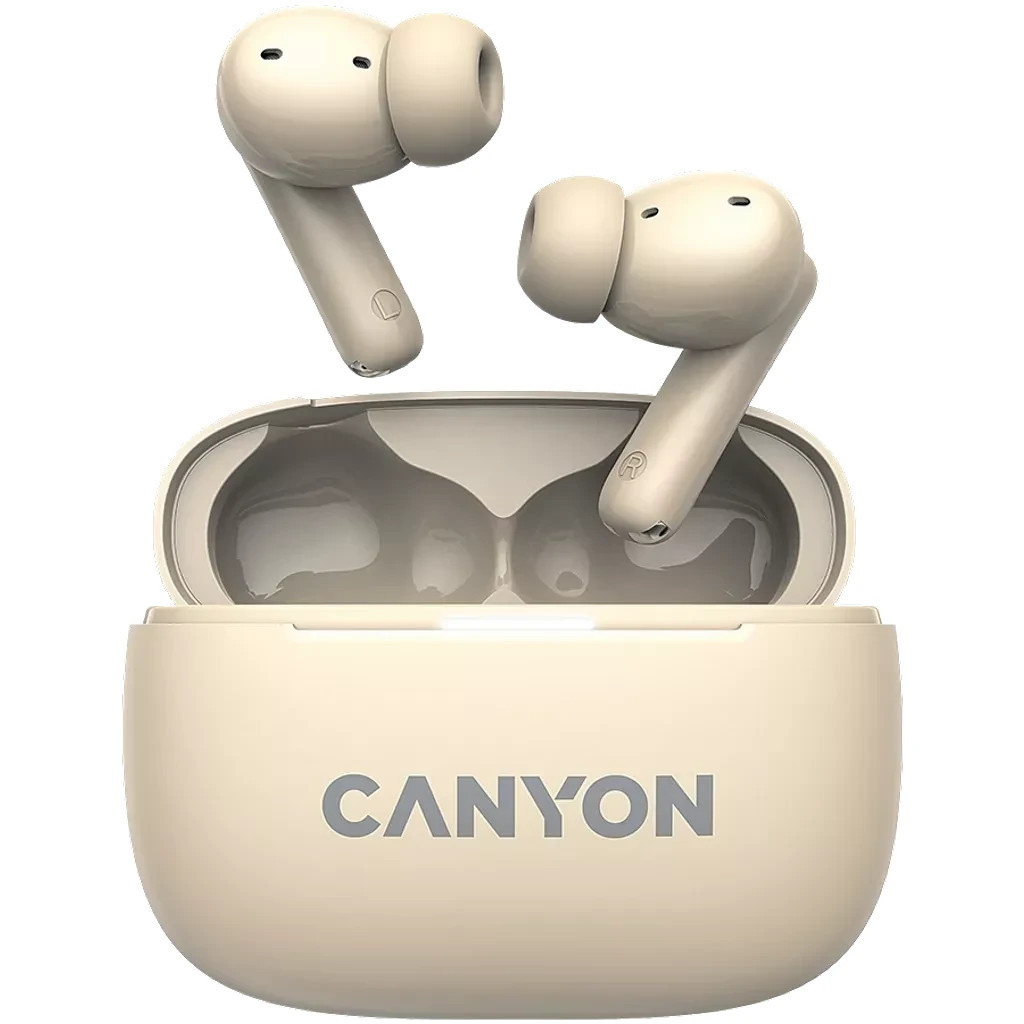 Bluetooth гарнитура Canyon OnGo TWS-10 ANC ENC Beige (CNS-TWS10BG)