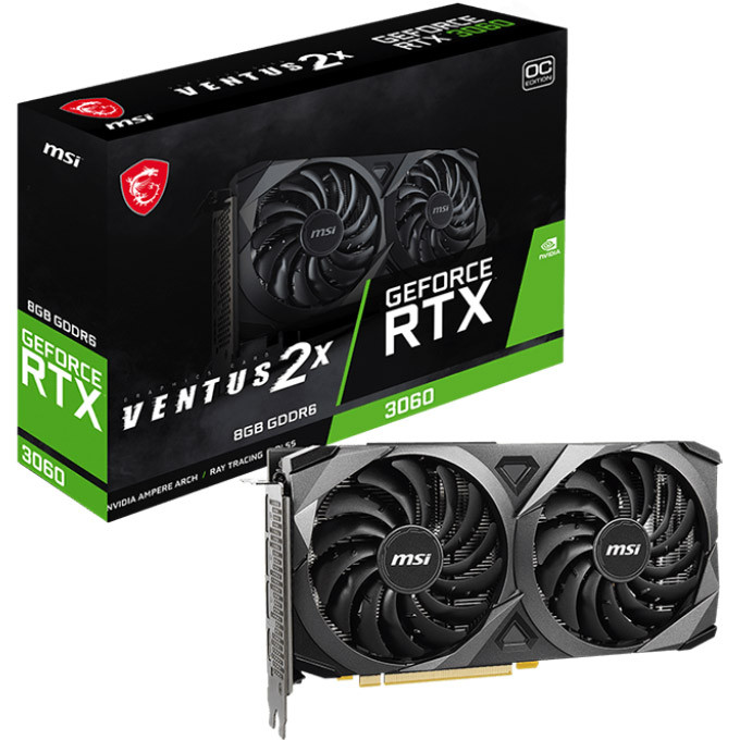 Відеокарта MSI GeForce RTX 3060 8GB GDDR6 VENTUS 2X OC (912-V397-862)