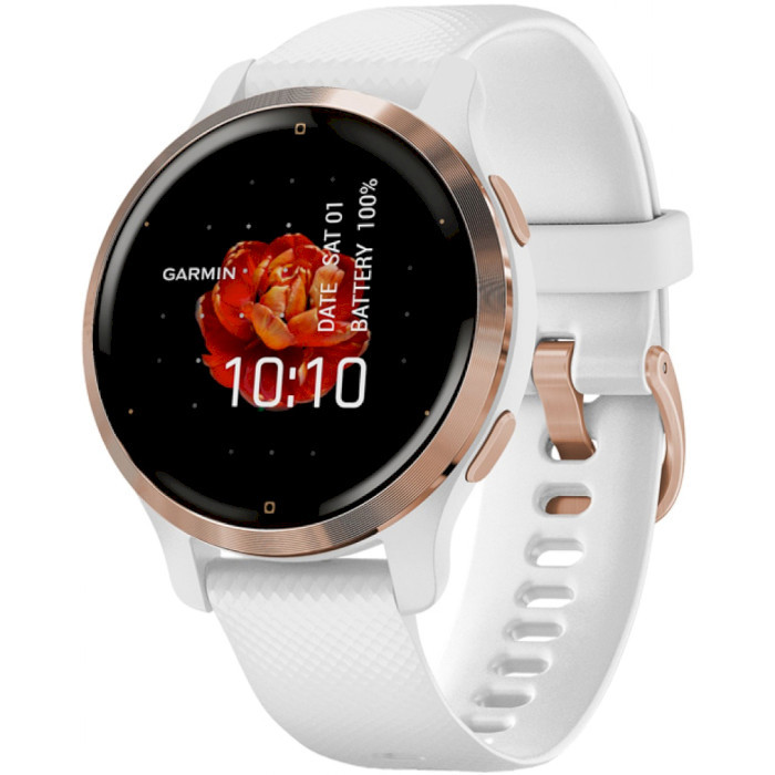 Смарт-часы Garmin Venu 2S Rose Gold Bezel with White Case and Silicone Band (010-02429-13/03)