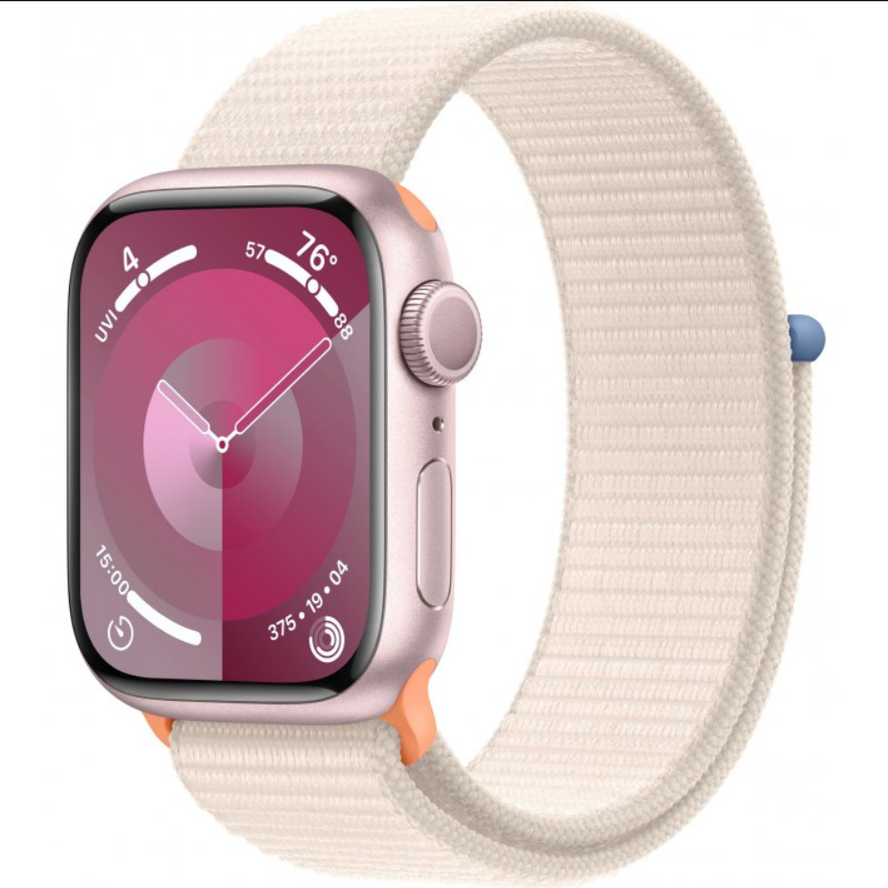 Смарт-годинник Apple Watch Series 9 41mm GPS Pink Aluminium Case w. Starlight Sport Loop (MR9N3,MT553)