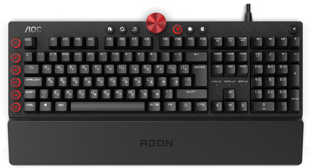 Ігрова клавіатура AOC AGK700 Gaming RGB USB (Cherry Red Switch) (AGK700DR2R)