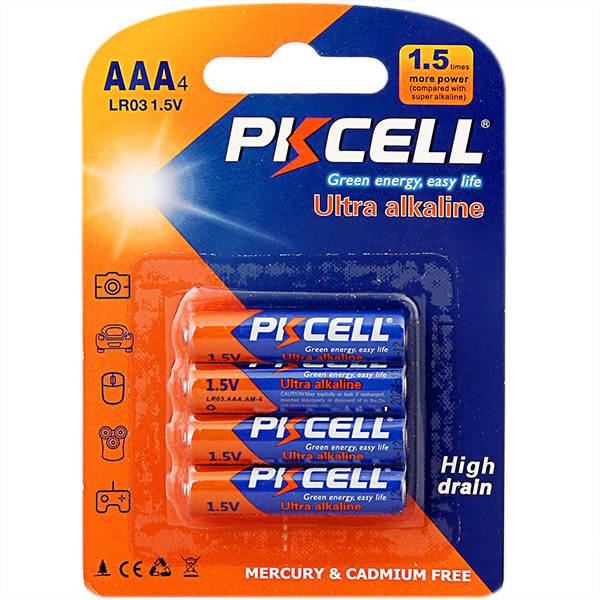 Батарейка PKCELL AAA/HR3 1.5V 4pc/card (LR03-4B)