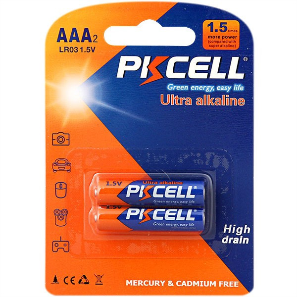 Батарейка PKCELL AAA/HR3 1.5V 2pc/card (LR03-2B)