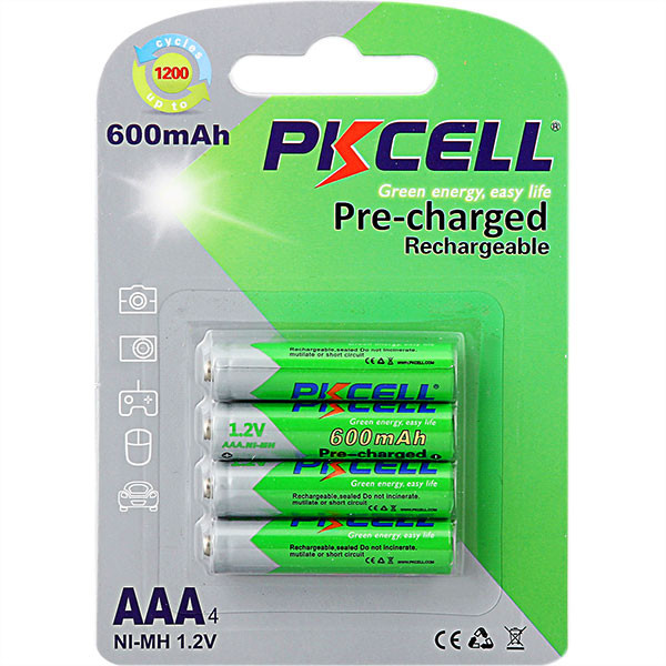 Батарейка PKCELL AAA 600mAh Ni-MH 4pcs/card RTU (AAA600-4B)