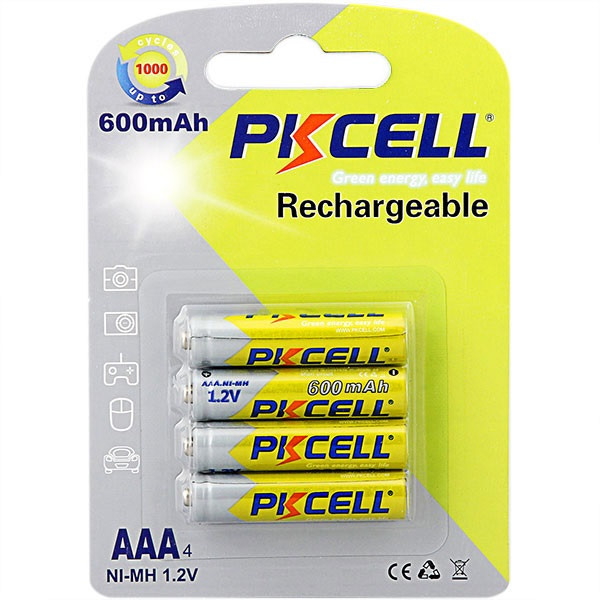 Батарейка PKCELL AAA 600mAh Ni-MH 4pcs/card (AAA600-4B)