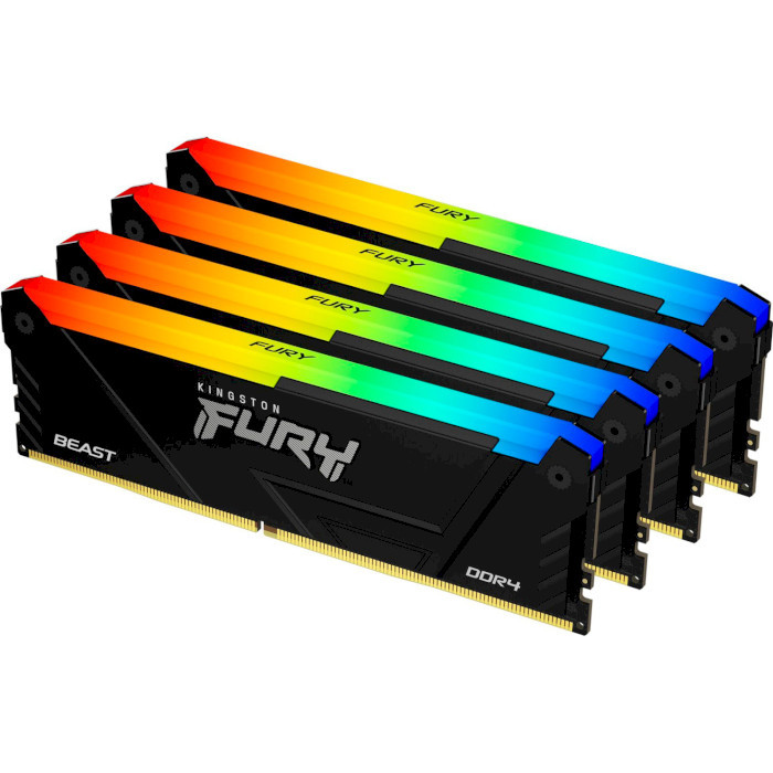 Оперативна пам'ять Kingston FURY Beast RGB DDR4-3600 128GB 4x32GB (KF436C18BB2AK4/128)