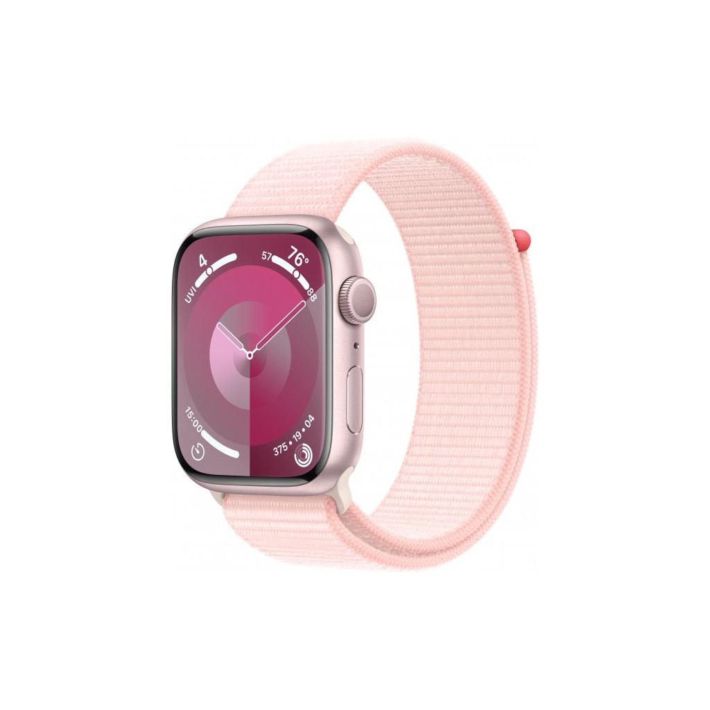 Смарт-часы Apple Watch Series 9 GPS 41mm Pink Aluminium Case with Light Pink Sport Loop (MR953QP/A) UA