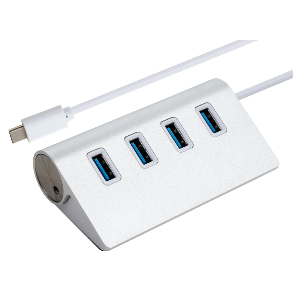 USB Хаб Vinga Type-C to 4*USB3.0 1.0m cable aluminium (VCPHCU304)