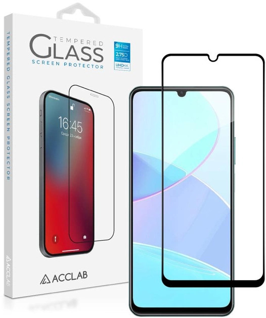 Защитное стекло ACCLAB Full Glue for Realme C51 Black