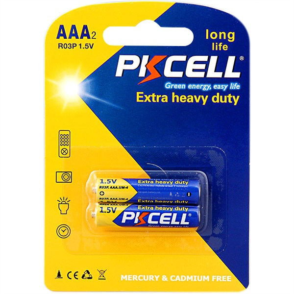 Батарейка PKCELL AAA/HR3 1.5V Extra heavy duty 2pc/card (R03P-2B)