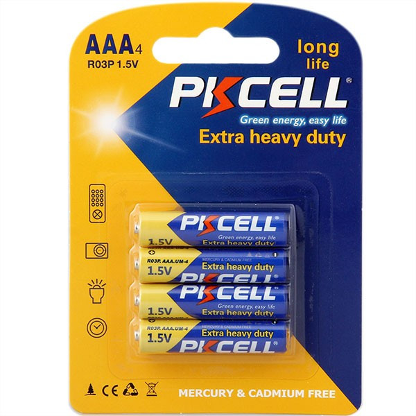 Батарейка PKCELL AAA/HR3 1.5V Extra heavy duty 4pc/card (R03P-4B)