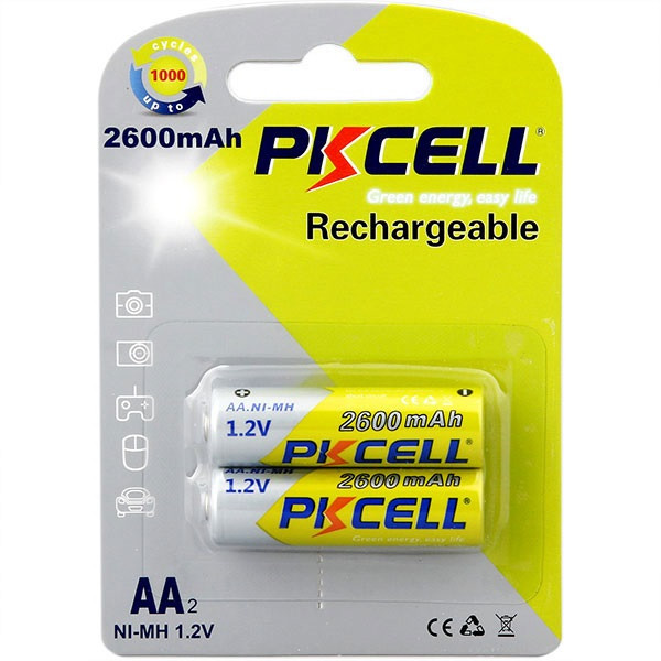 Батарейка PKCELL AA 2600mAh 1.2V Ni-MH RTU rechargeable battery 2pcs/card (AA2600-2B)