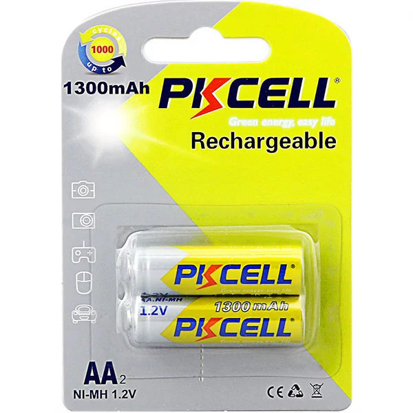 Батарейка PKCELL AA 1300mAh 1.2V Ni-MH rechargeable battery 2pcs/card (AA1300-2B)
