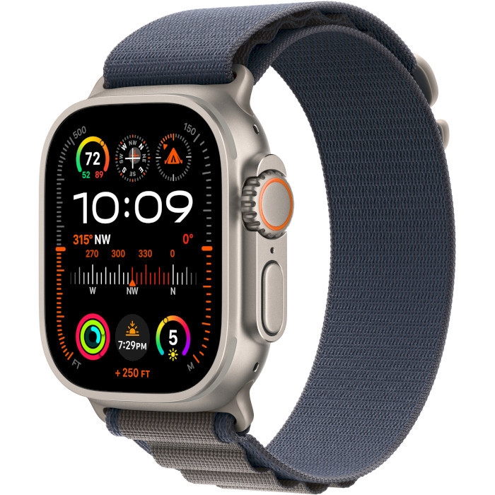 Смарт-часы Apple Watch Ultra 2 LTE 49mm Titanium Case with Blue Alpine Loop - Medium (MREP3/MRFC3)
