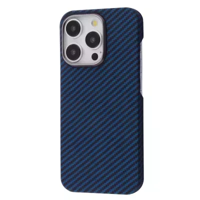 Чохол-накладка WAVE iPhone 15 Pro Premium Carbon Slim with MagSafe Blue