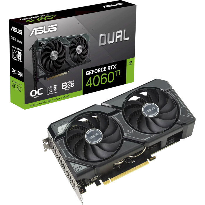 Видеокарта Asus Nvidia GeForce RTX 4060 Ti 8GB DUAL OC SSD (DUAL-RTX4060TI-O8G-SSD)